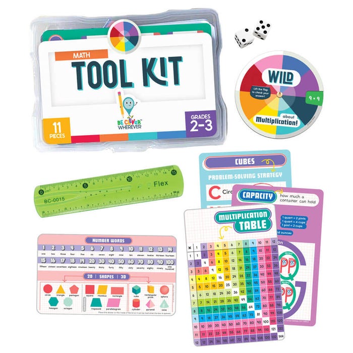 Carson Dellosa Be Clever Wherever Math Tool Kit, Grades 2-3