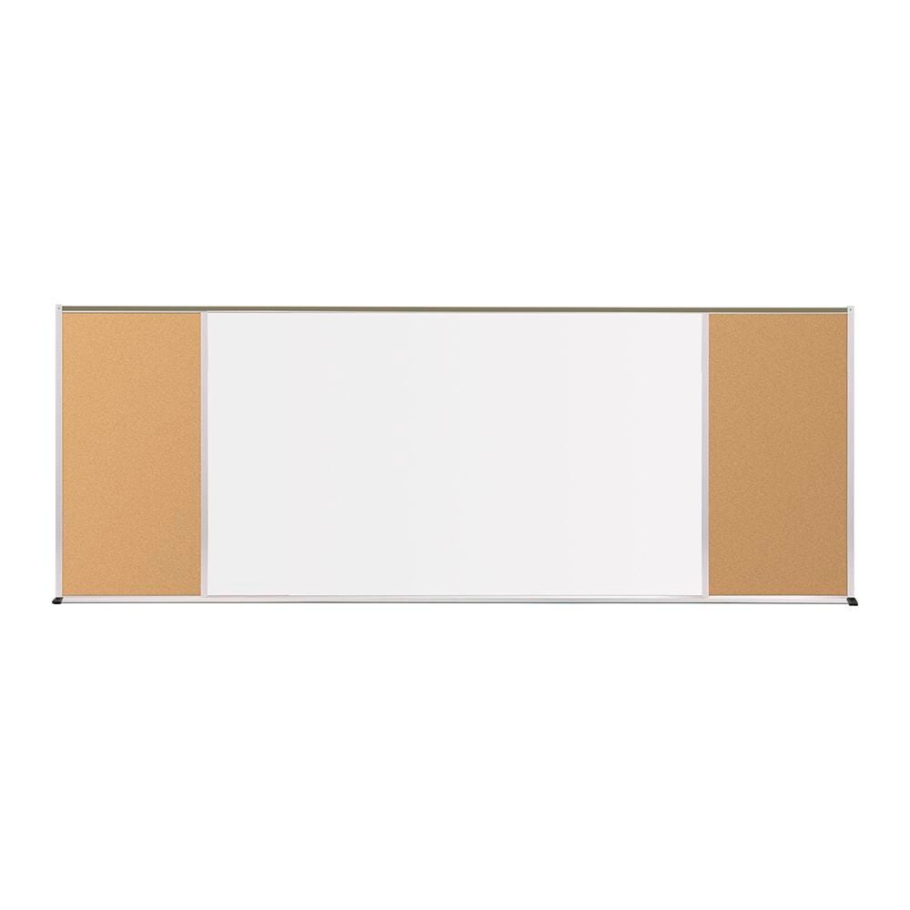 MooreCo Combination Porcelain Steel Whiteboard, Cork Tackboard, Type F, 4 x 12 Feet, Item Number 1127840