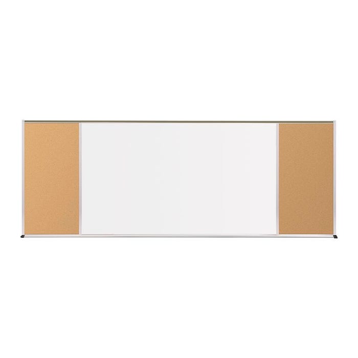 Mooreco Combination Porcelain Steel Whiteboard, Cork Tackboard, Type F, 4 x 8 Feet