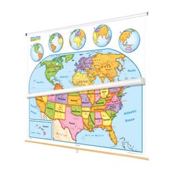 Nystrom First Roller Unites States and World Wall Map Set, Item Number 1398248