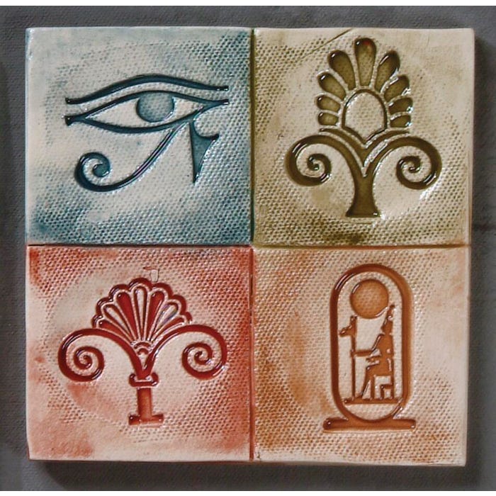 Mayco Clay Design Press Tool, Egyptian Designs, 1-3/4 Inches, Set of 4