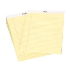 School Smart Legal Pad, 8-1/2 x 11-3/4 Inches, Canary, 50 Sheets, Pack of 12 027430