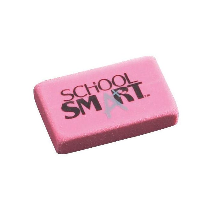 School Smart Small Pink Block Eraser, Pack of 80