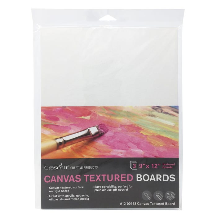 Crescent Canvas Textured Boards, 9 x 12 Inch, Pack of 3