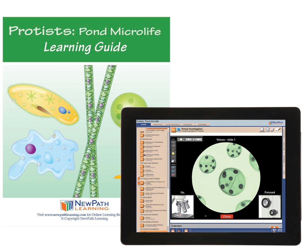 NewPath Learning Protists: Pond Microlife Student Learning Guide with Online Lesson 2087489