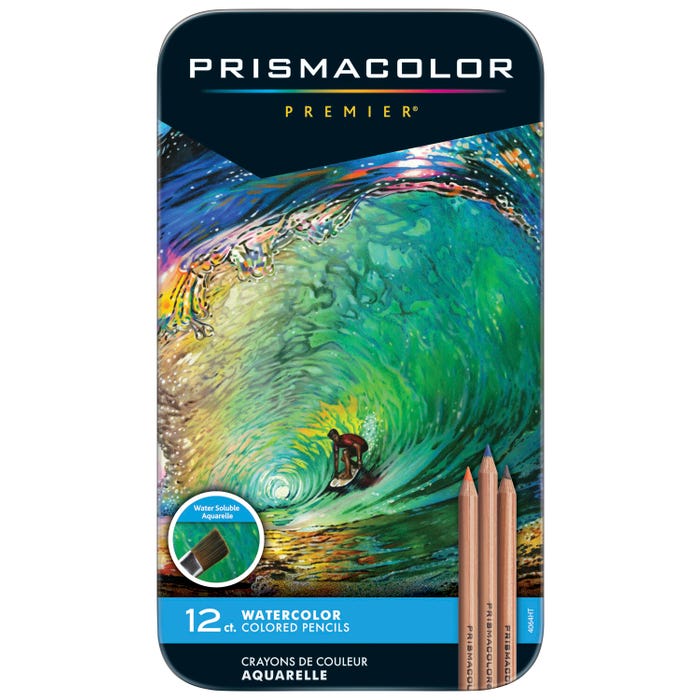 Prismacolor Premier Water Soluble Watercolor Pencils, Assorted Colors, Set of 12