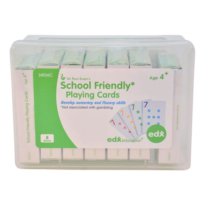 EDX School Friendly Card Deck Playing Cards, Set of 8