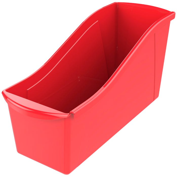 Storex Interlocking Book Bin, Large, 14-1/4 x 5-1/4 x 7 Inches, Red