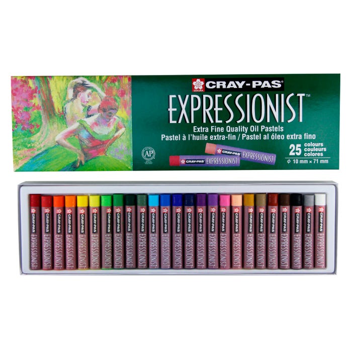 Sakura Cray-Pas Expressionist Extra Fine Non-Toxic Oil Pastel, 2-3/4 x 7/16 in, Assorted Color, Set of 25