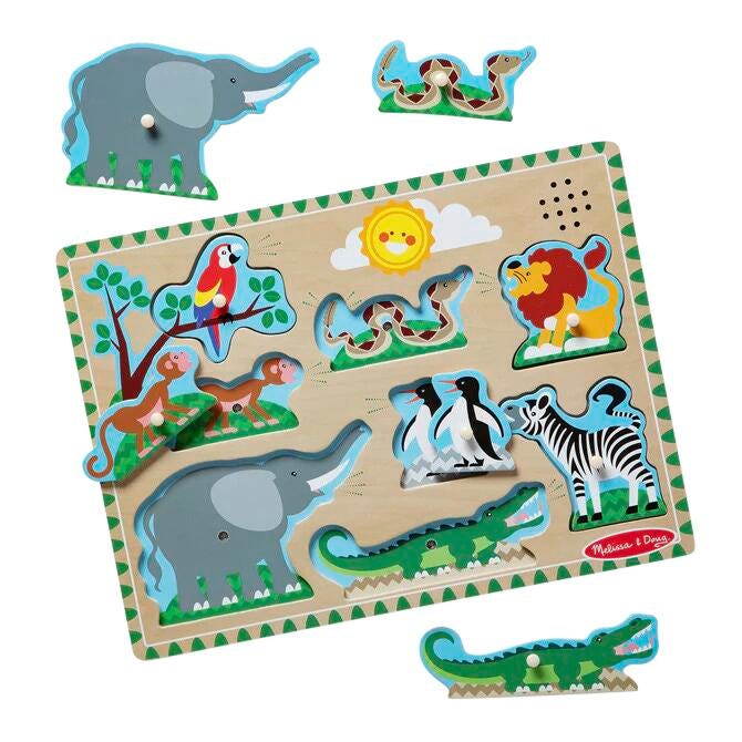 Image for Melissa & Doug Zoo Animals Sound 8-Piece Puzzle from School Specialty