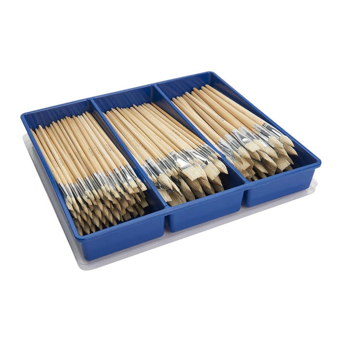 Royal Brush Economy Assortment of White Bristle Rounds and Flats, Set of 144