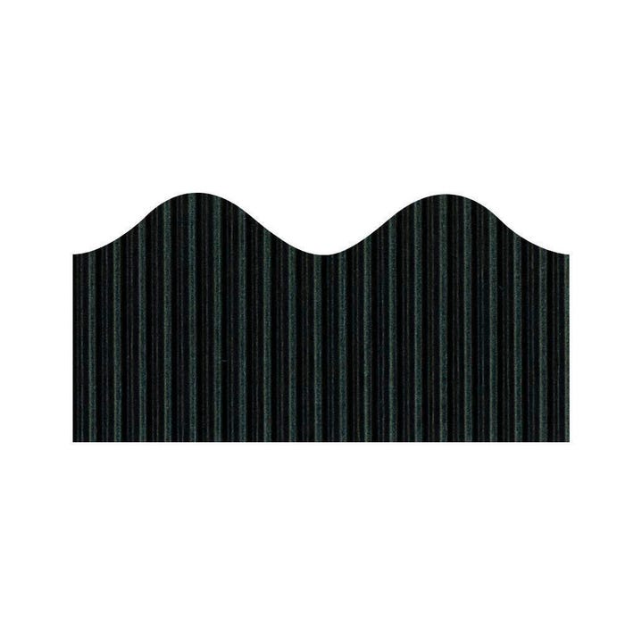 Bordette Scalloped Decorative Border Roll, 2-1/4 Inches x 50 Feet, Black