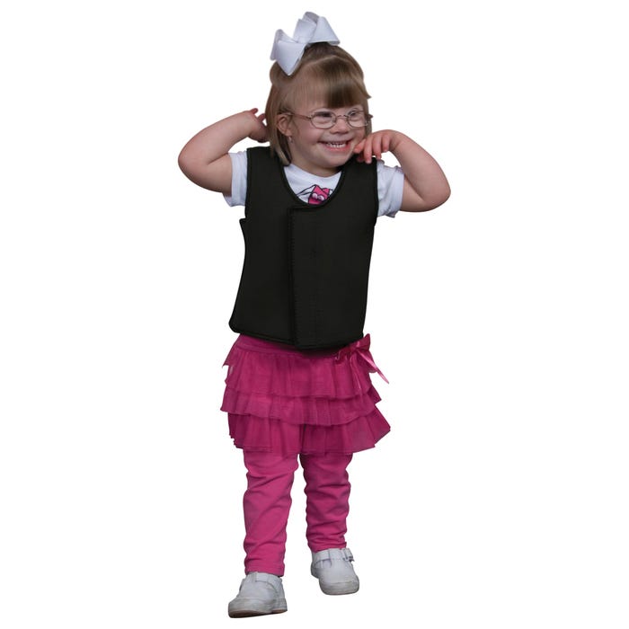 Abilitations Adjustable Deep Pressure Sensory Vest, Toddler Large, 25 to 27 Inches, Black