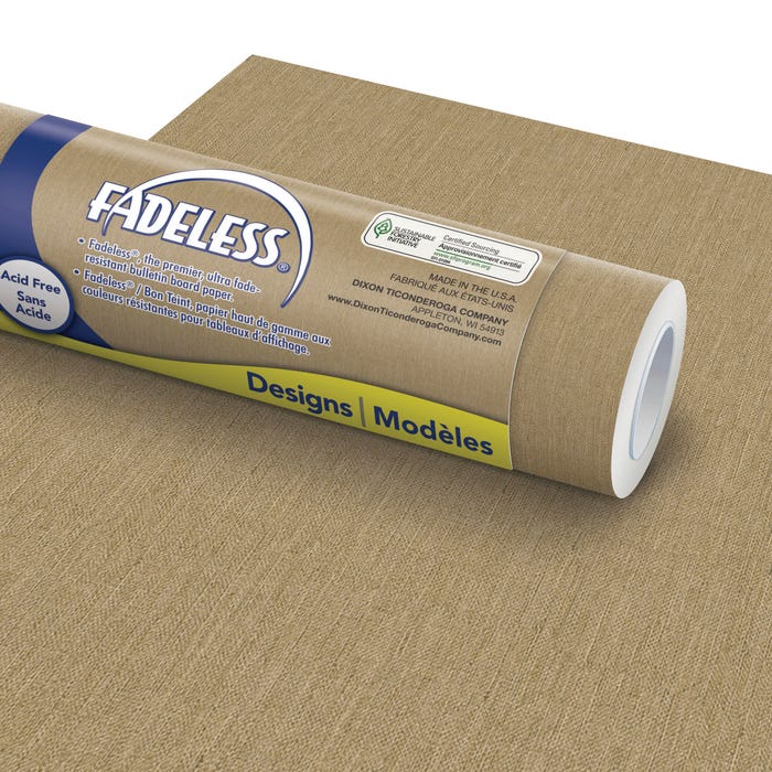 Fadeless Designs Paper Roll, Natural Burlap, 48 Inches x 12 Feet