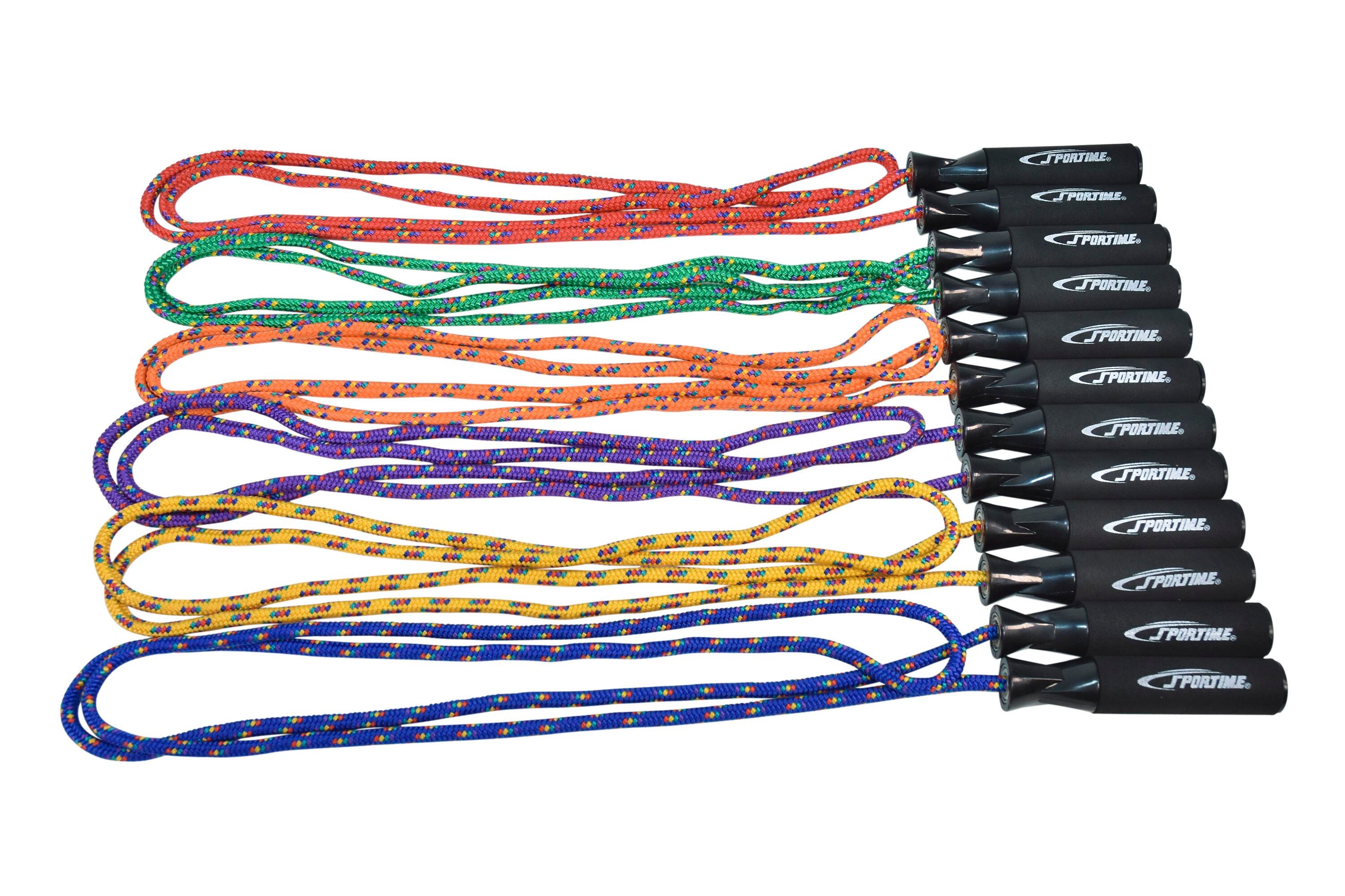 Sportime 8mm Polypropylene Braided Jump Rope, 8 Foot, Assorted Color, Set of 6, Item Number 2089443