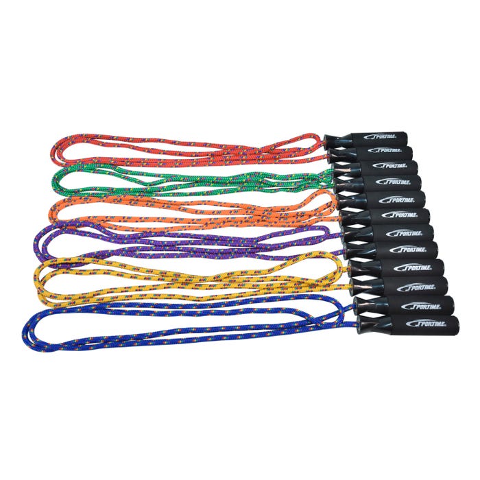 Sportime 8mm Polypropylene Braided Jump Rope, 8 Foot, Assorted Color, Set of 6, Item Number 2089443