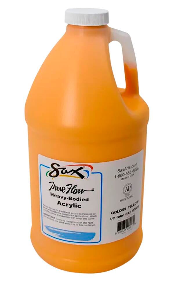 Sax Heavy Body Acrylic Paint, 1/2 Gallon, Golden Yellow Item Number 1572438