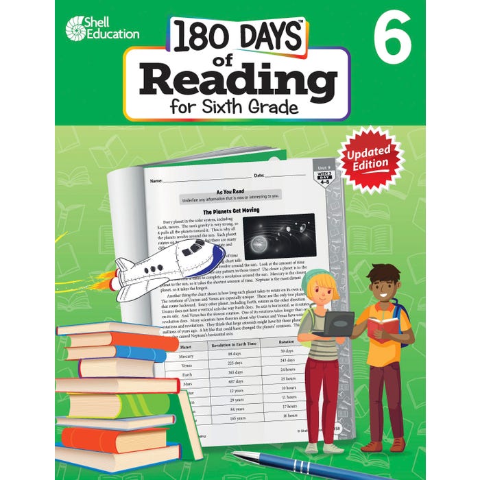 Shell Education 180 Days Of Reading For Sixth Grade, Second Edition