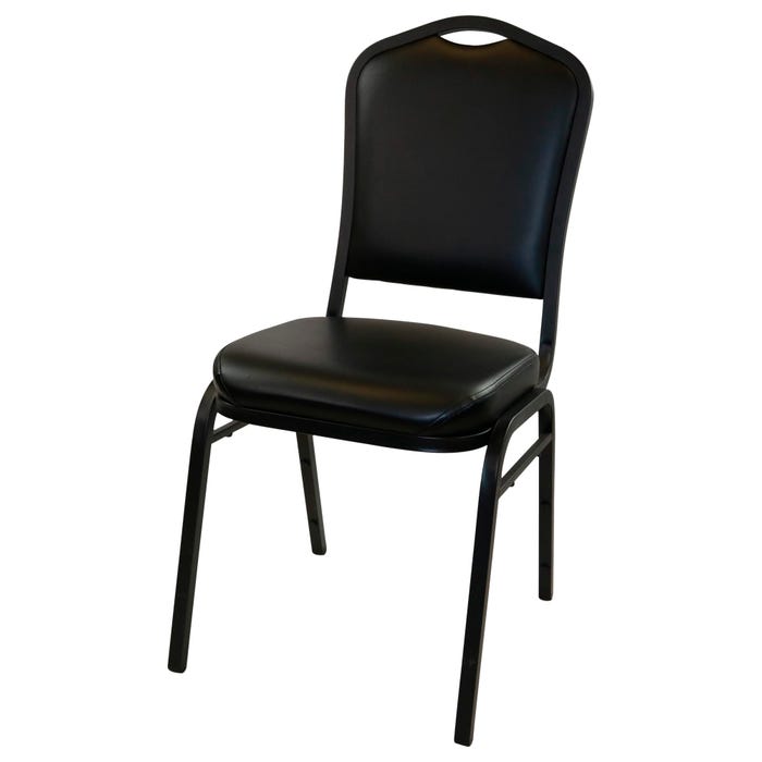 National Public Seating 9300 Stackable Chair, Fabric Seat, 19-Inch Seat Height, Panther Black, Sandtex Black Frame