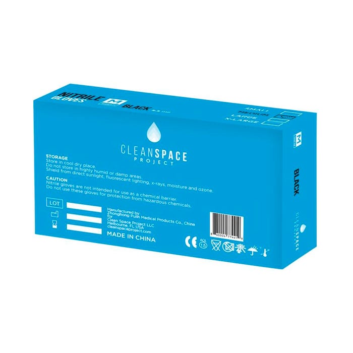 Clean Space Project 5.5 Mil Industrial Nitrile Powder Free Gloves Medium, 100 Per Box