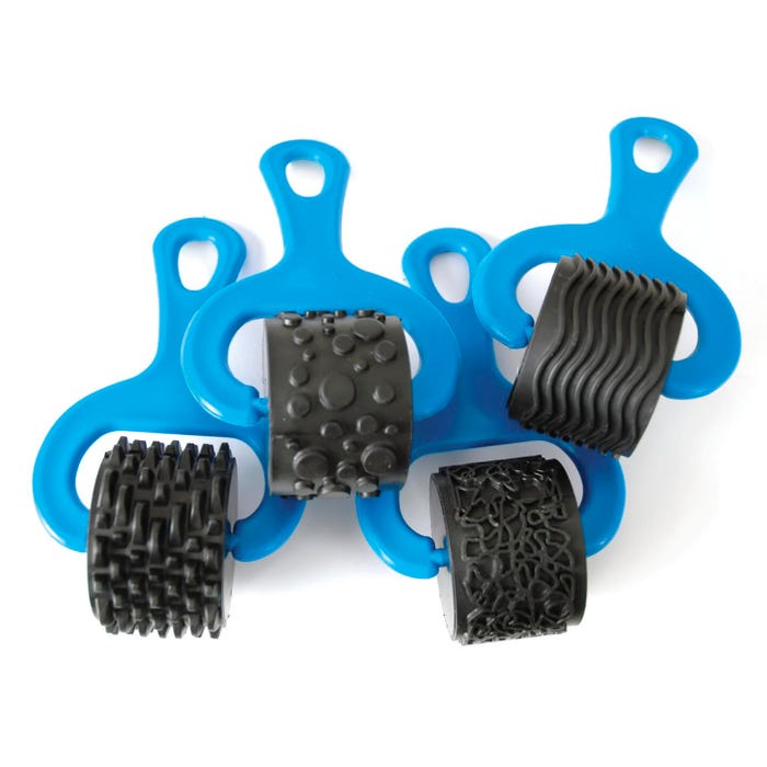 Ready2Learn Heavy Duty Paint and Clay Explorer Rollers, 5 x 1-1/2 Inch, Set of 4