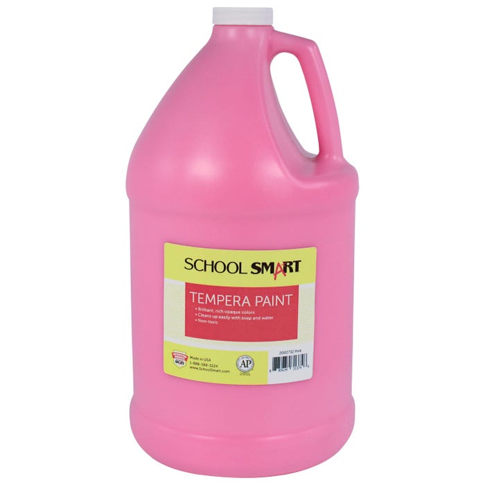 School Smart Tempera Paint, Pink, 1 Gallon Bottle