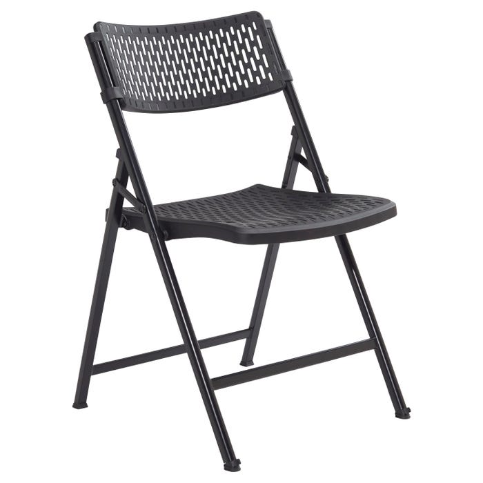 National Public Seating AirFlex Series Premium Polypropylene Folding Chair, 18-Inch Seat Height, Black, Pack of 4