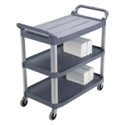 Rubbermaid Extra 3-shelf Utility Carts, 20 x 40-5/8 x 37-3/4 Inches, Gray