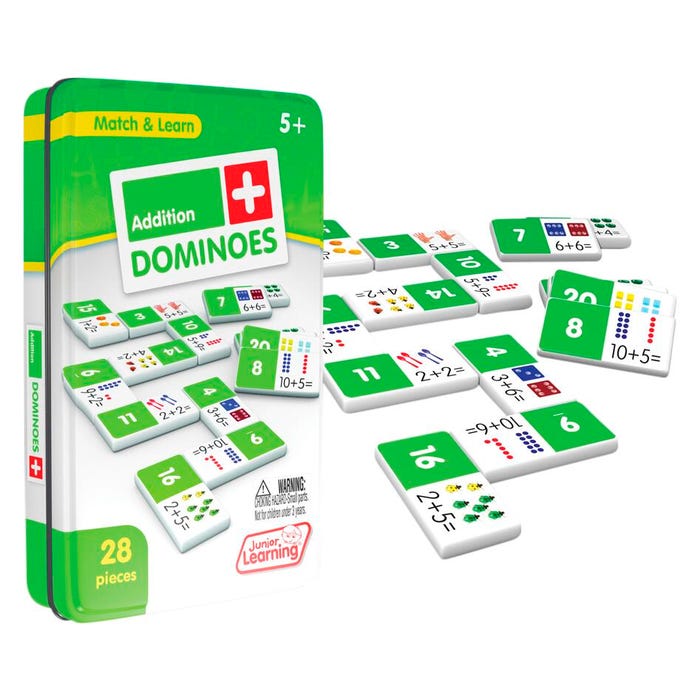 Junior Learning Addition Dominoes, Set of 28