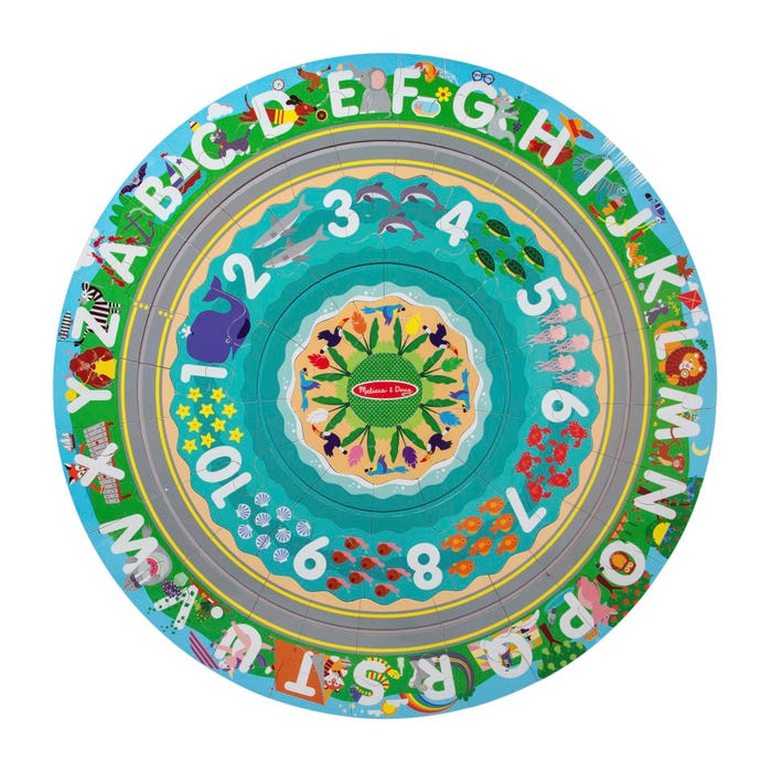 Melissa & Doug Round the Shore Tracks Jigsaw Floor Puzzle and Wind-Up Vehicles, 48 Pieces