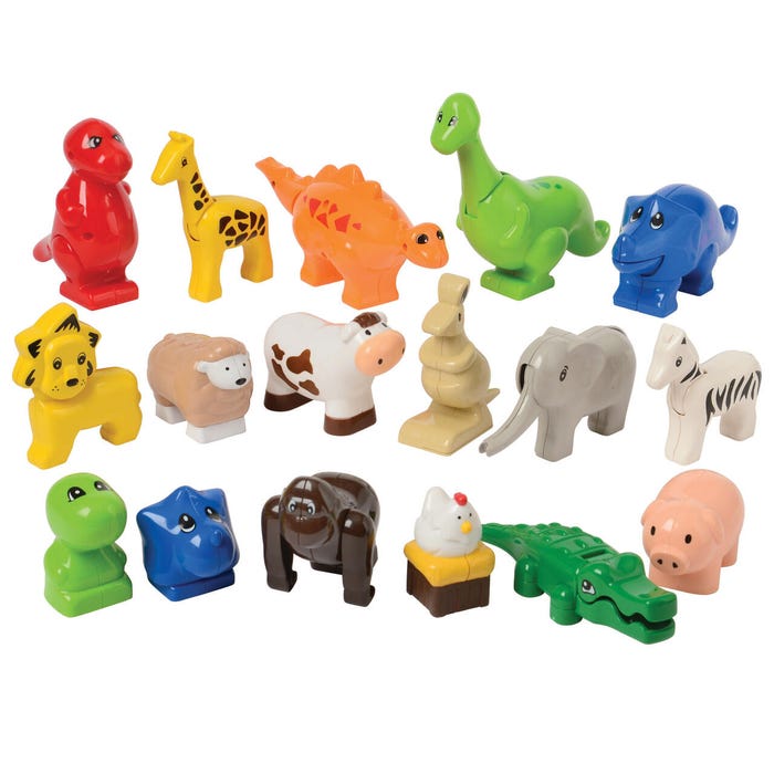 Marvel Education Animals for Preschool Building Bricks, Set of 17