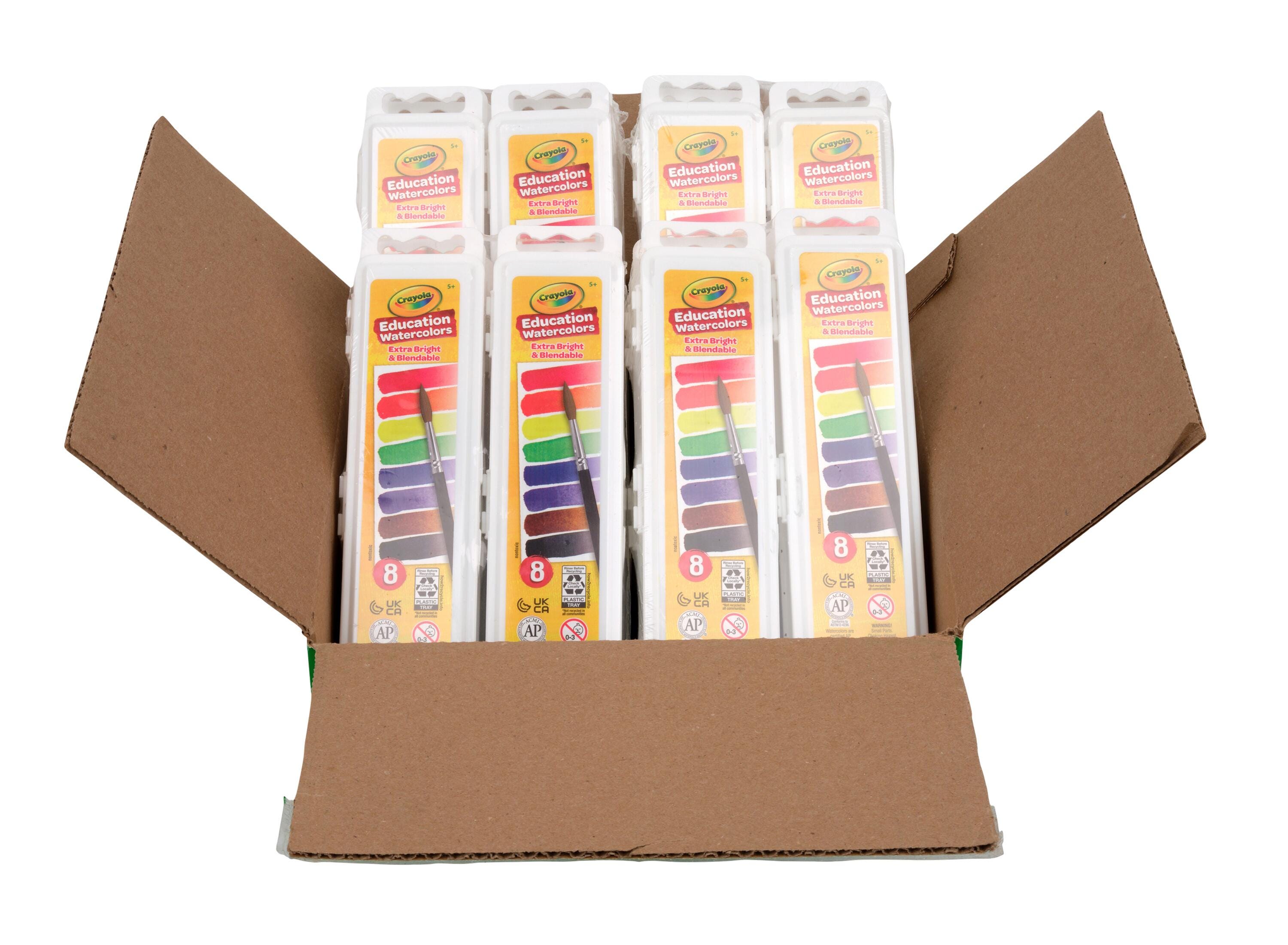 Image for Crayola Education Watercolor Paint, Oval Pan, Assorted 8-Color Sets, Pack of 24 from School Specialty