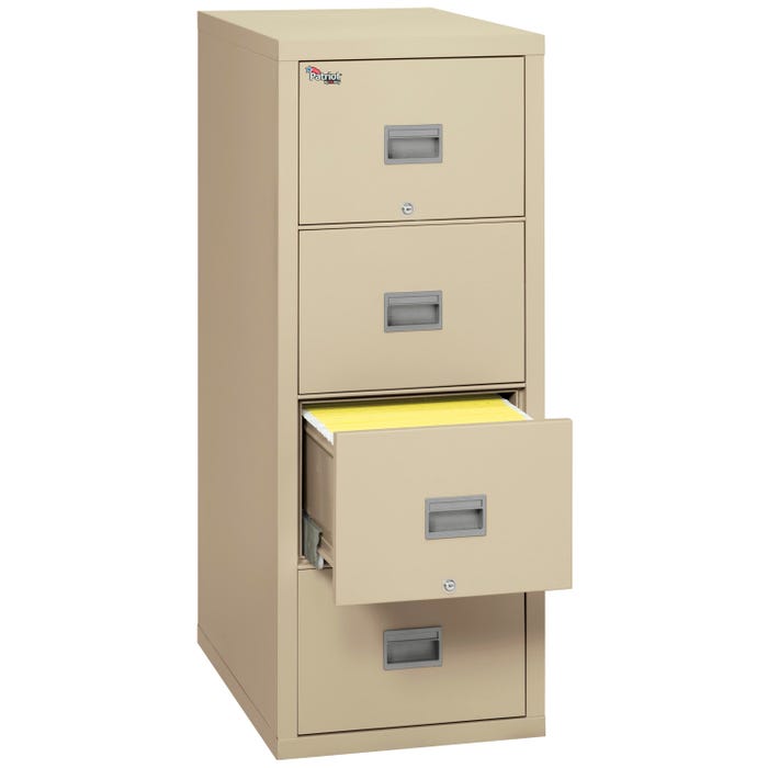 FireKing Patriot 4 Drawer Vertical File Cabinet, 17-3/4 x 31-9/16 x 52-3/4 Inches, Parchment