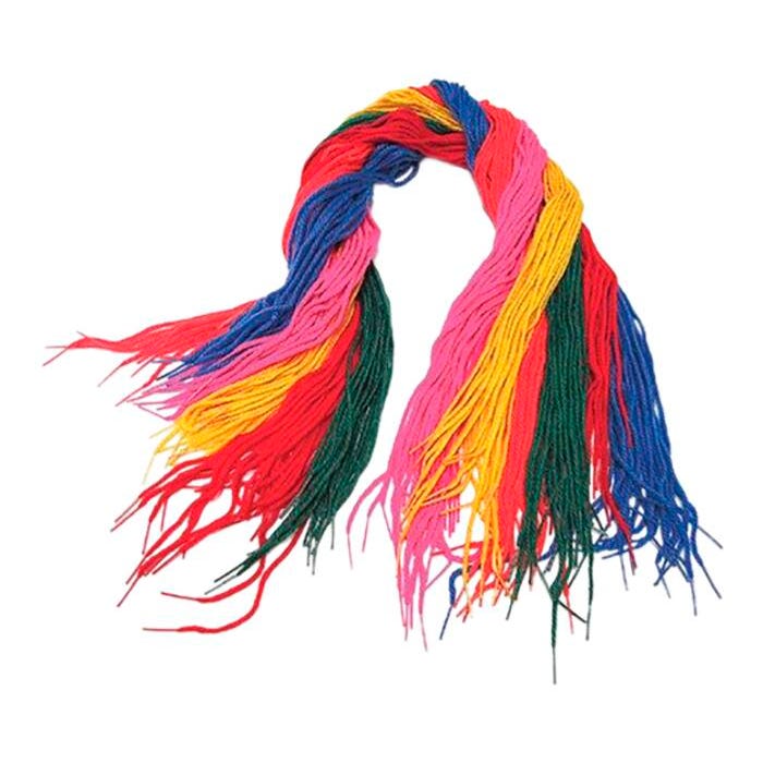 Pepperell Braiding Tipped Yarn Lace, 36 Inches, Assorted Bright Color, Set of 144