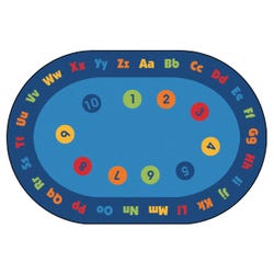 Carpets for Kids KID$ Value PLUS Circletime Early Learning Carpet, 8 x 12 Feet, Oval, Blue 1544411
