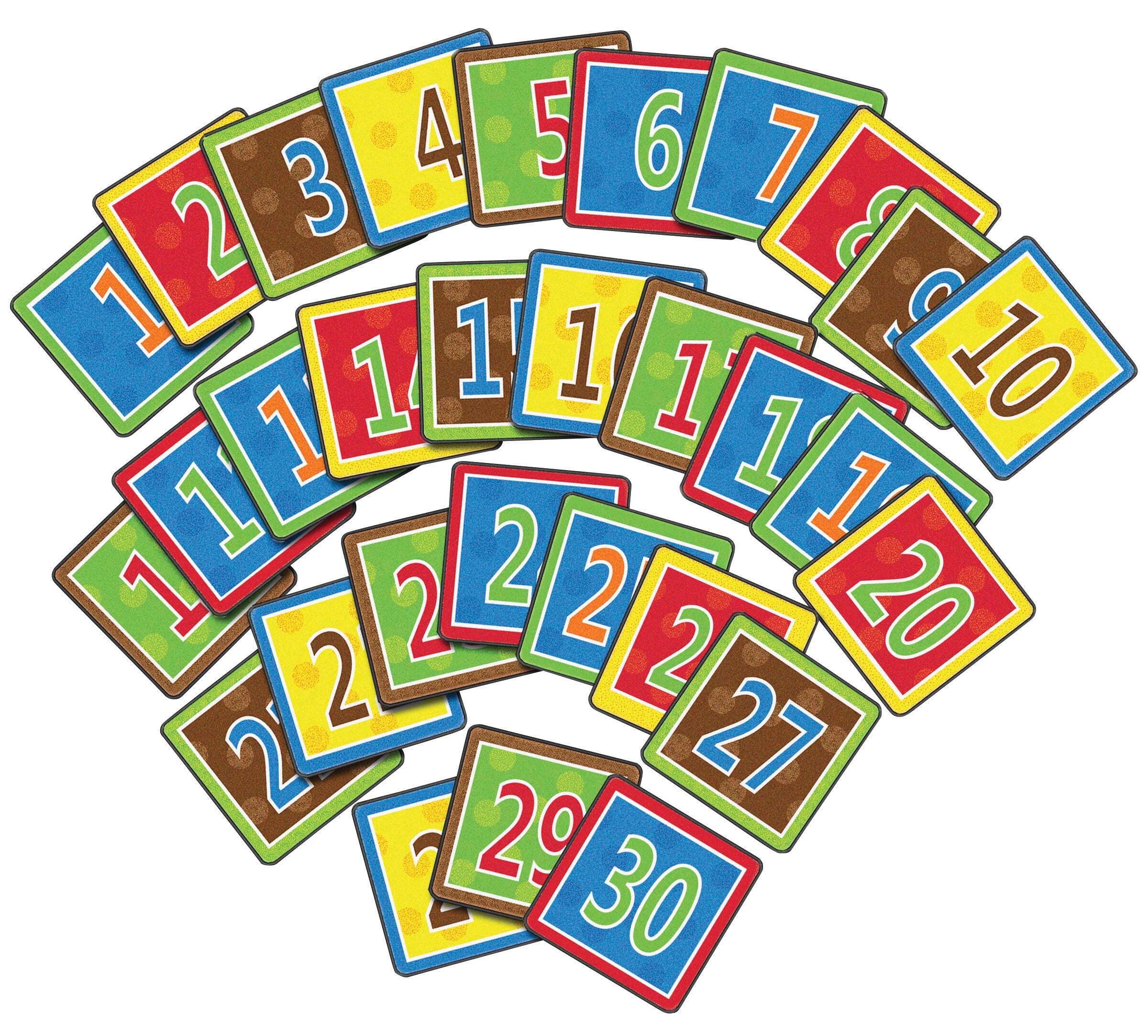 Flagship Carpets Block Seating Carpet Squares 1 to 30, 16 x 16 Inches, Set of 30, Item Number 1527480