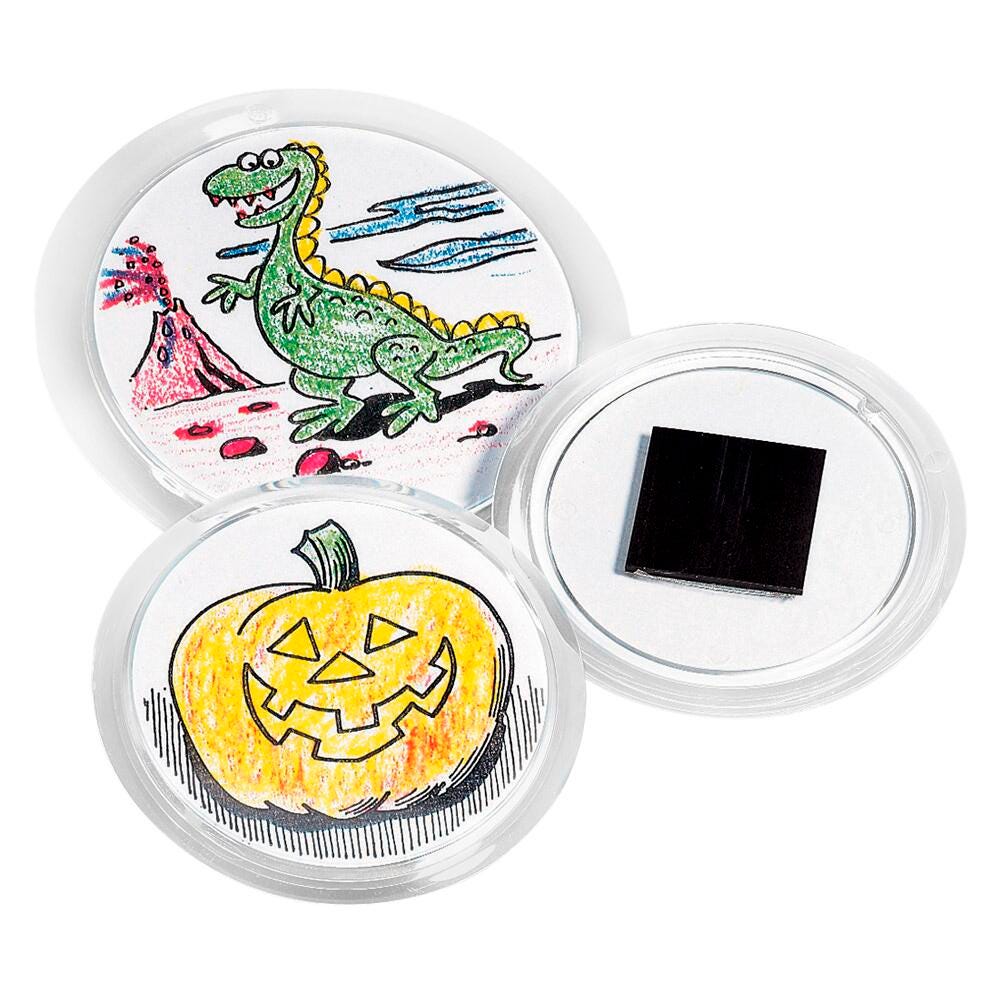 Neil Enterprises Snapins Acrylic Snap Together Round Children Craft Magnet, 3 in, Clear, Pack of 12, Item Number 217821