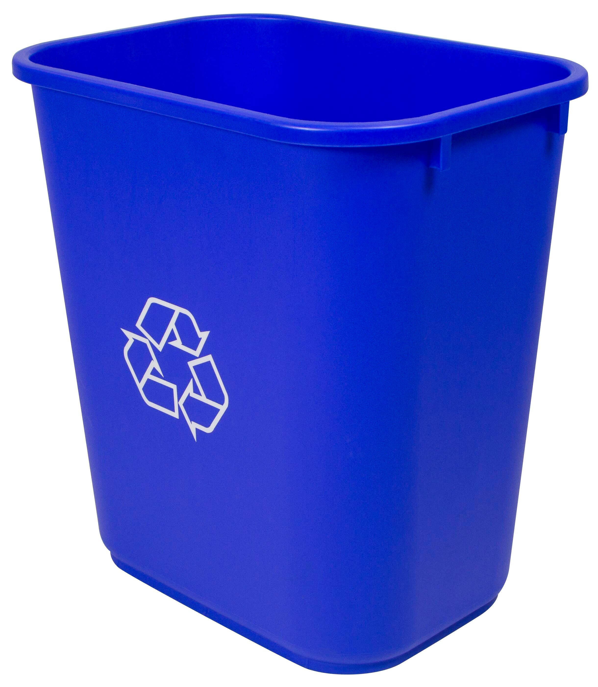 School Smart Indoor Recycle Waste Basket, 28 Quart, Blue 2003505