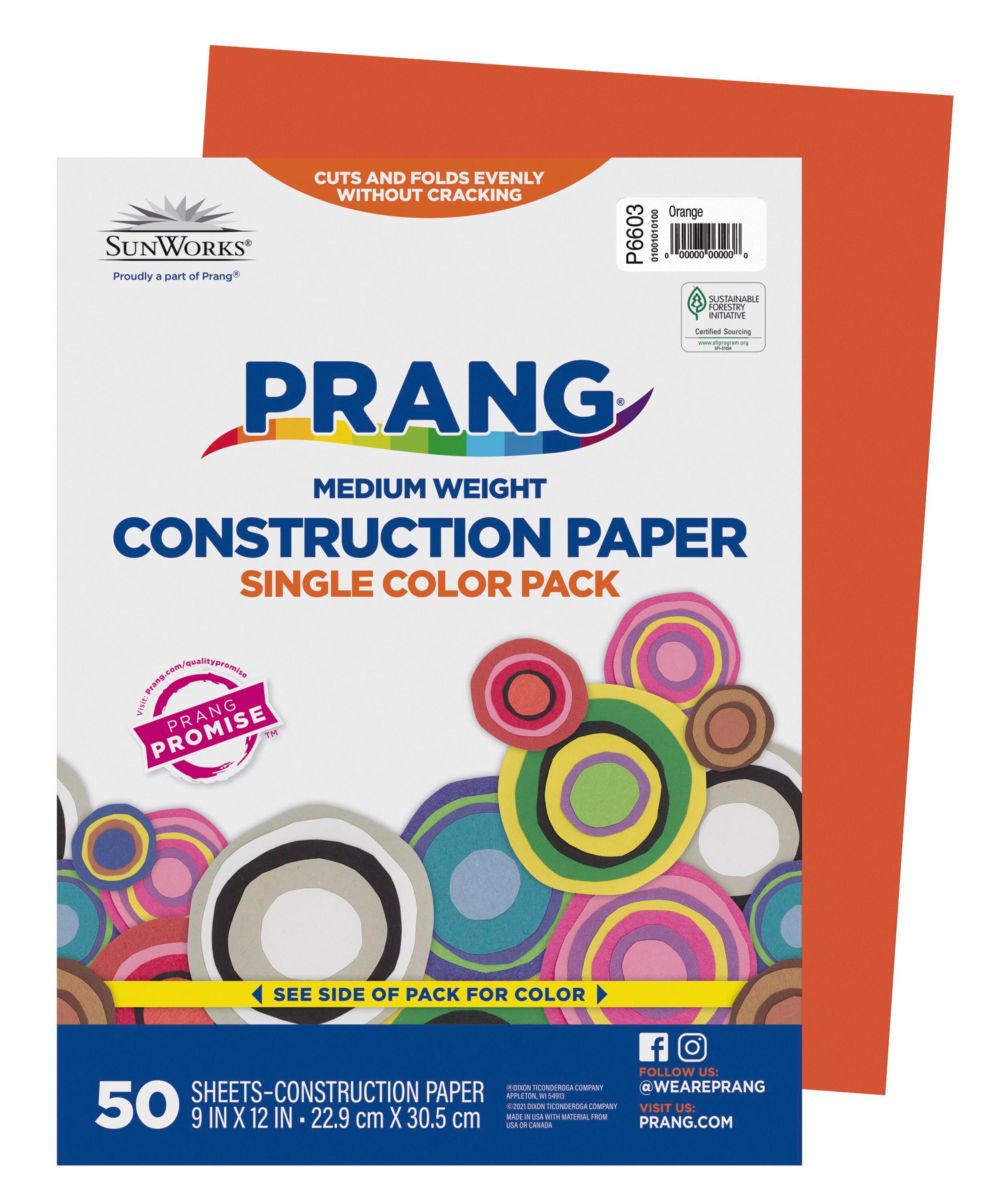 Prang Medium Weight Construction Paper, 9 x 12 Inches, Orange, 50 Sheets 201181