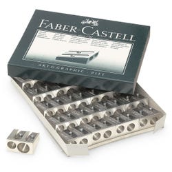 Faber-Castell 9000 Double-Hole Sharpeners for Standard and Colored Pencils, Box of 20