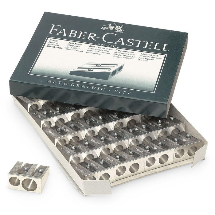 Faber-Castell 9000 Double-Hole Sharpeners for Standard and Colored Pencils, Box of 20