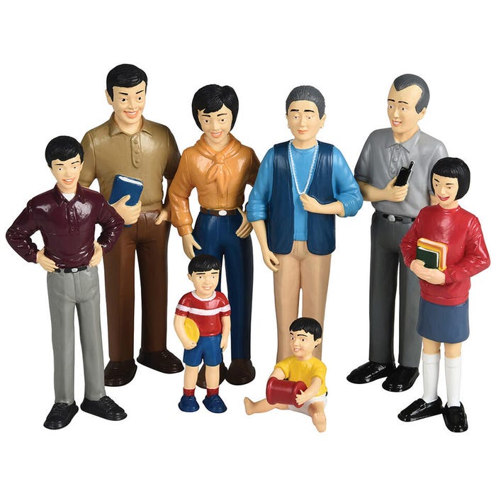 Marvel Education Pretend Play Figures, Asian Family, Set of 8