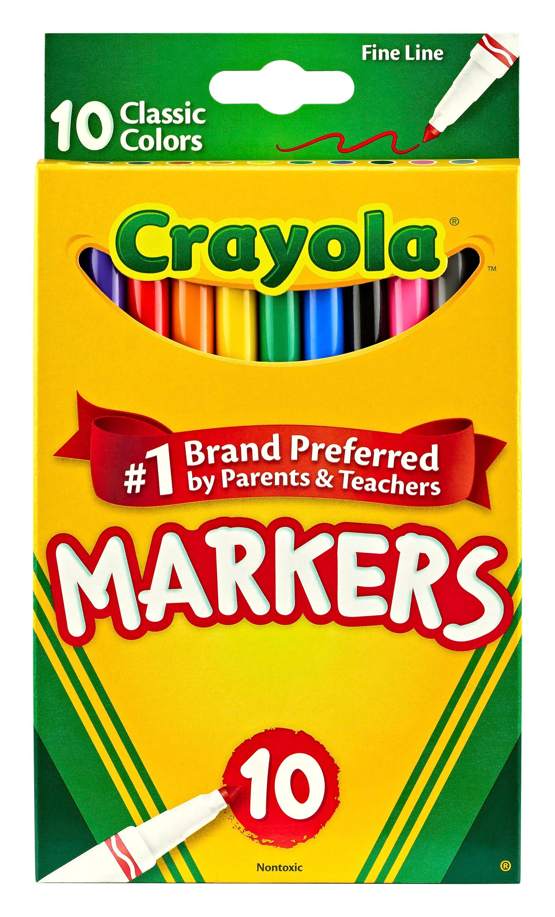 Image for Crayola Markers, Fine Line, Assorted Classic Colors, Set of 10 from School Specialty