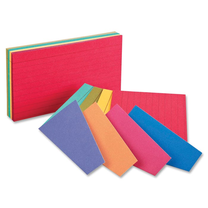 Oxford Ruled Index Cards, 3 x 5 Inches, Assorted Extreme Colors, Pack of 100