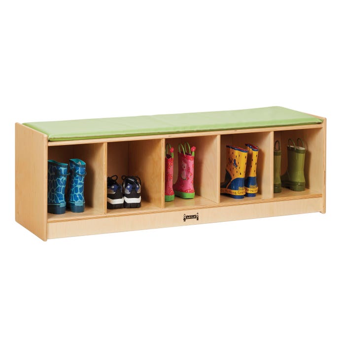 Jonti-Craft 5-Section Bench Locker, 48 x 15 x 16 Inches, Key Lime