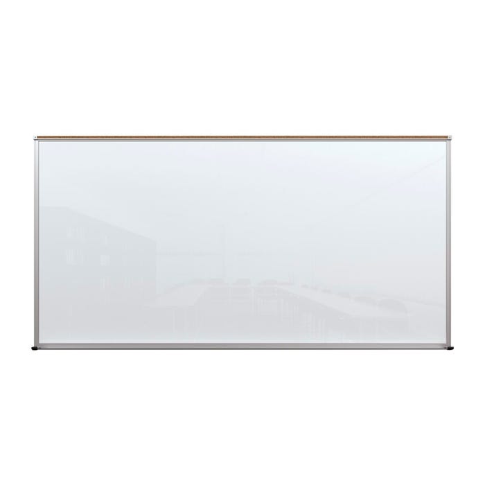 MooreCo Framed Magnetic Glass Markerboard, 4 x 8 Feet, White