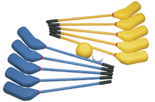 field hockey sticks and balls set