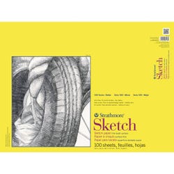 Strathmore 300 Series Tape-Bound Sketch Pad, 18 x 24 Inches, 50 lb, White, 100 Sheets