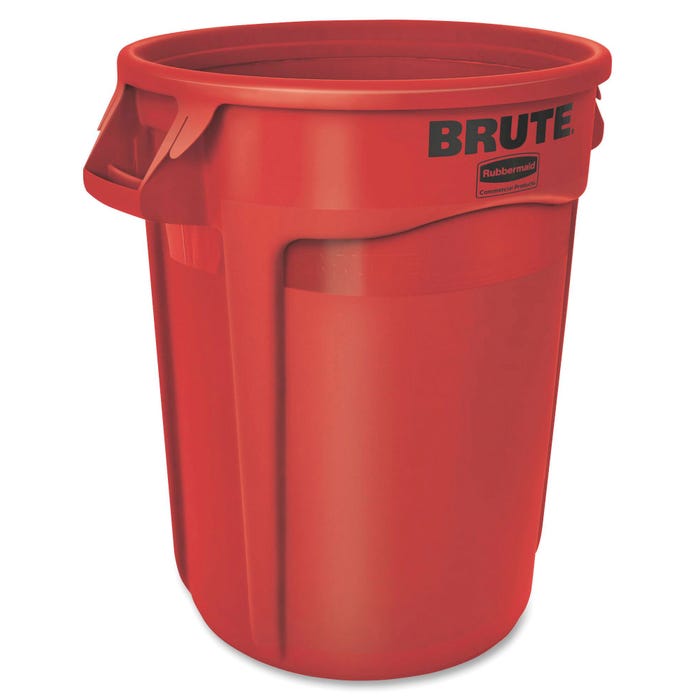 Rubbermaid Commercial Brute Round Container, 32 Gallon, Red