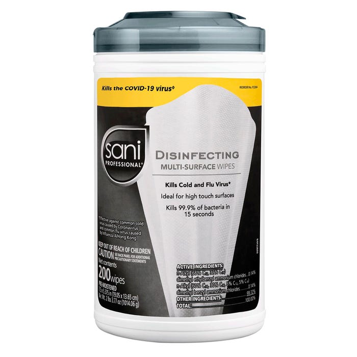 Sani-Cloth Extra-Large Disinfecting Wipes, Pack of 6 with 200 Sheets Each